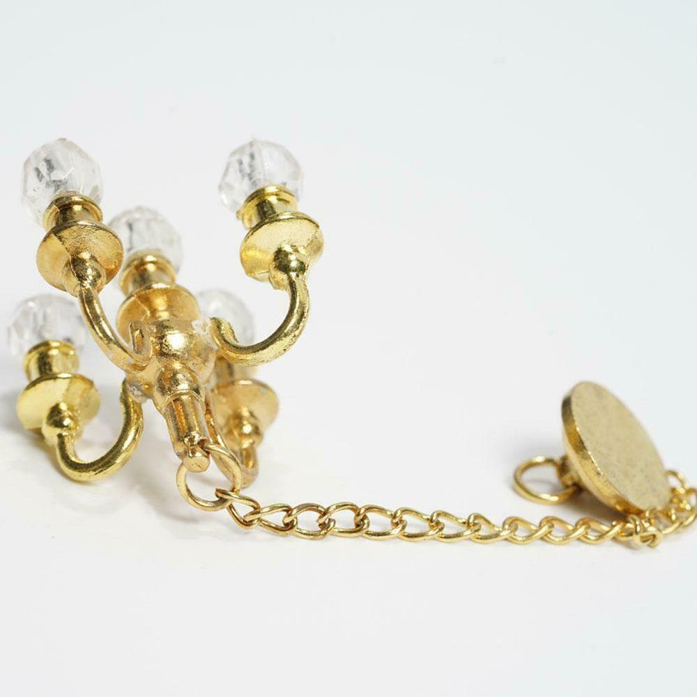 Playing House Doll Accessories Miniature Vintage Chandelier Dollhouse Ornament Ceiling Lamp Model
