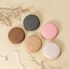 Mini Vintage Makeup Mirror Wood Grain Pu Folding Mirror Round Compact Travel Makeup Mirror Portable Pocket Mirror Elegant Gift
