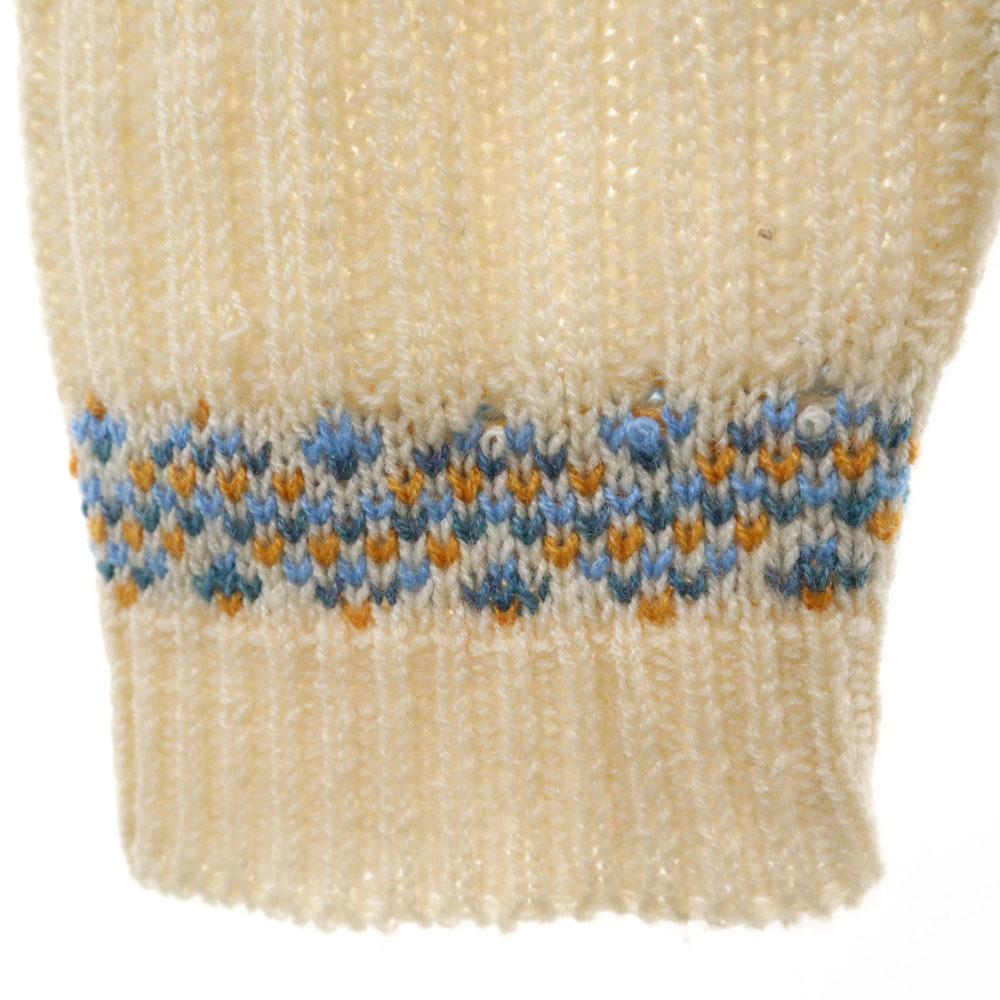 Van Cort 70s 80s Acrylic Vintage Nordic Pattern Long Sleeve Sweater Knit Men's Used