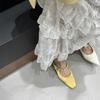 Women's Slippers 2026 New Summer Fashion Sandals Rhinestone Half Drag Thick Heel Mary Jane Shoes Elegant Low Heel Women's Shoes