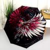Feather Wings  pattern, automatic folding umbrella, portable and foldable design, 8 ribs, a Christmas or birthday gift.