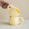 Cream Rough Handle Mug Household Cup Niche Solid Color Ceramic Cup Office Drinking Cup Breakfast Cup