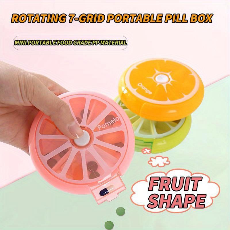 1pc Seven Grid Round Box Sealed Medicine Packaging Box, One Week Medicine Storage Box, Carry Small Medicine Box