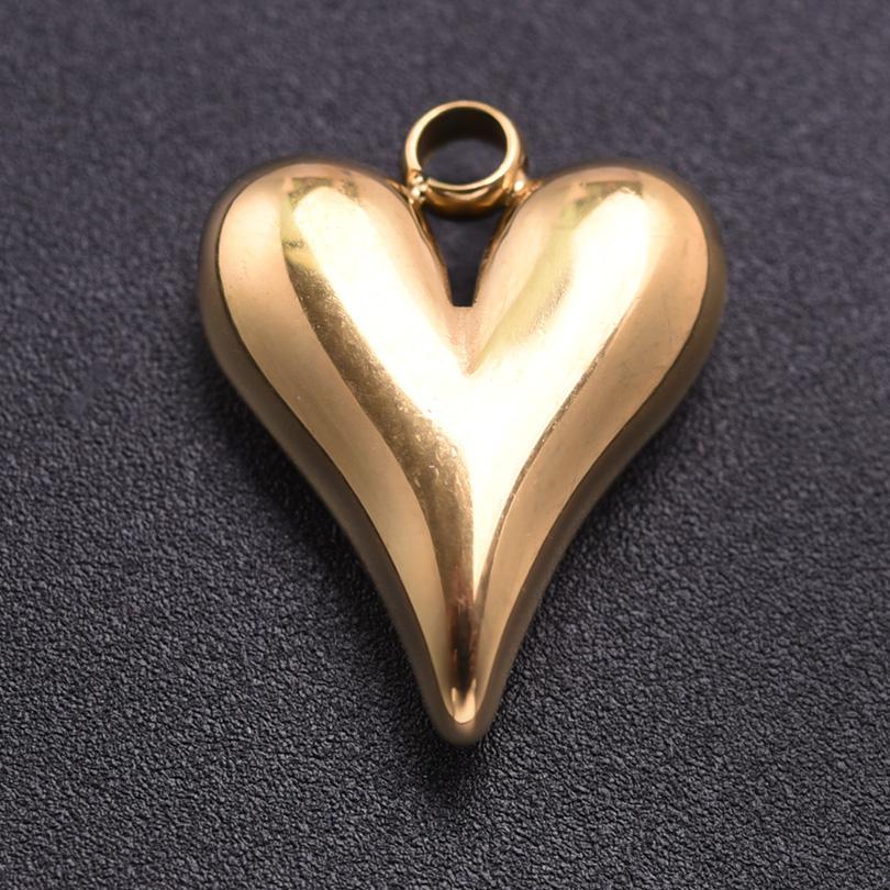 6pcs/Lot Mutlistyle Stainless Steel Heart Charms For Jewelry Making Supplies Sun Dragon Three-Dimensional Love Pendant Breloques