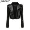 BITCED Women's Leather Jacket with Detachable Hem Spring/Autumn Coat Fashionable Casual Jacket