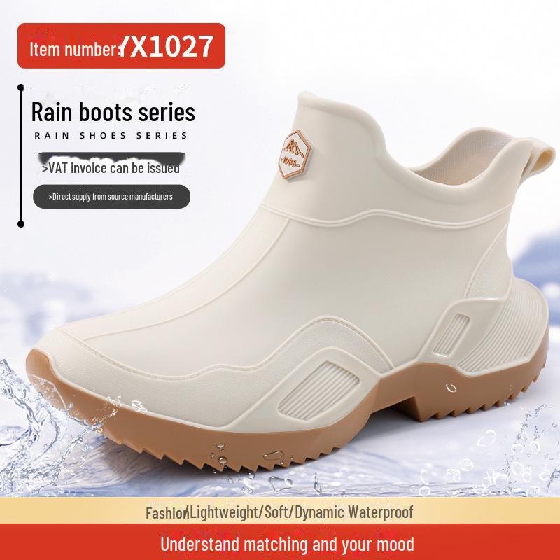 Black Long Tube Waterproof Rubber Rain Boots - Wear-Resistant Outdoor Summer Shoes