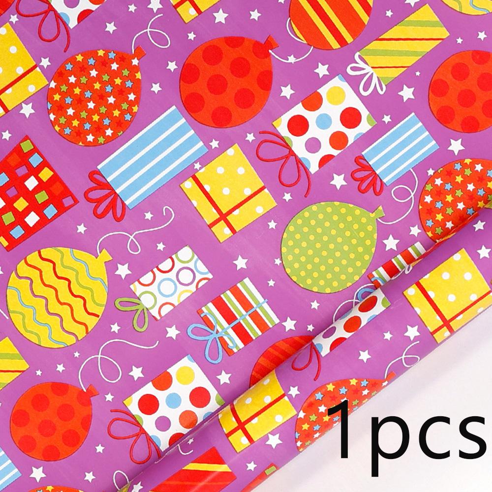 

1pcs Wrapping Paper Roll Colorful Happy Birthday Gift Wrapping Paper Kids Birthday Party Holiday Wrap Cartoon Craft Paper Decor