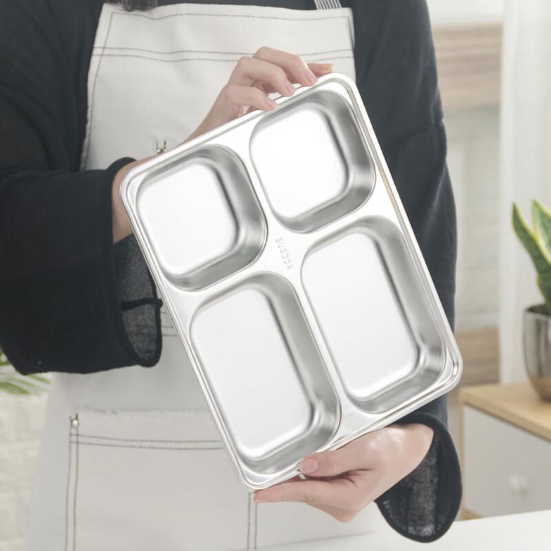 HUIHUADU Stainless Steel Divided Lunch Box & Tray