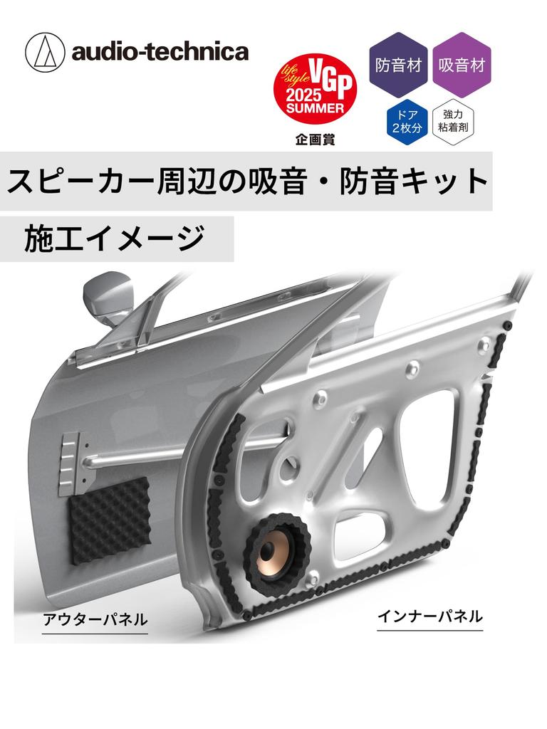 Sada pro ladění zvuku Audio Technica AT-AQ473, pohlcování zvuku, zvuková izolace, obložení dveří, zadní vnitřní panel reproduktoru