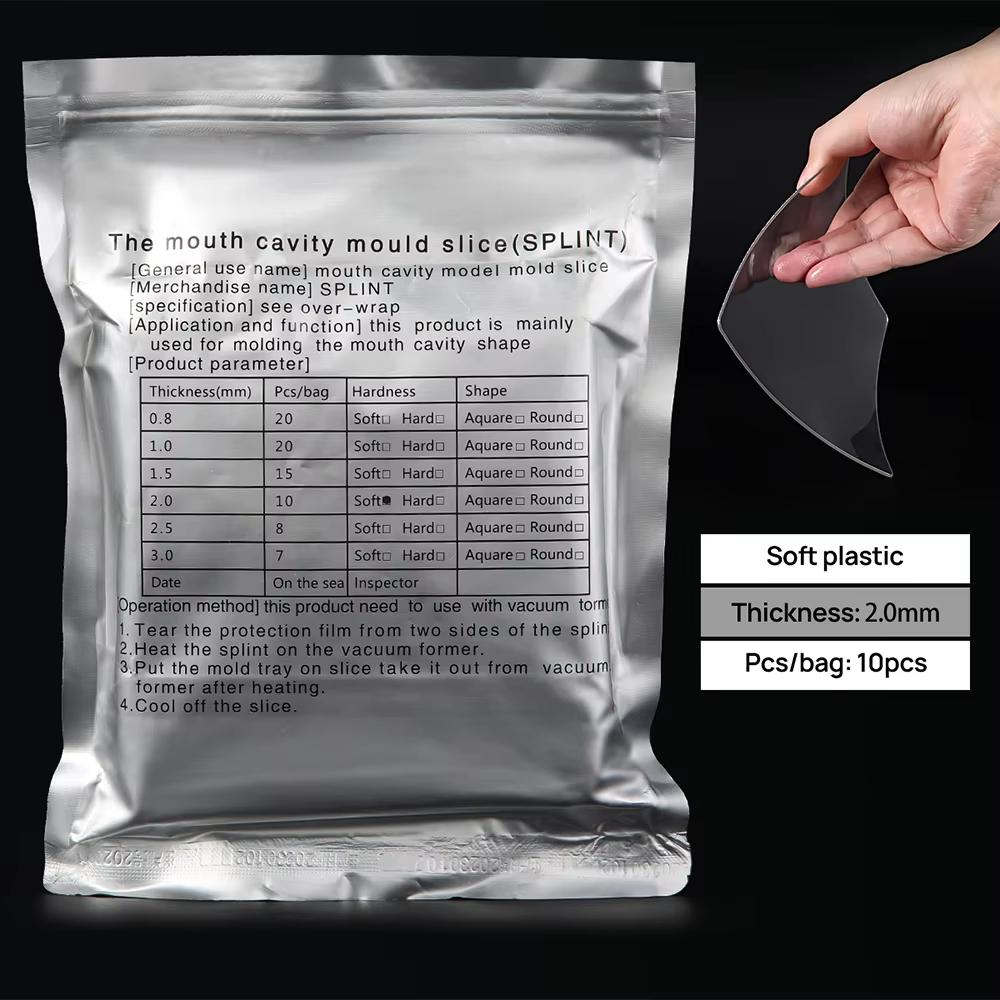 

8/10/15/20 Pcs Dental Lab Orthodontic Splint Retainer Slice Vacuum Forming Sheet Soft Hard 1.0/1.5/2.0Mm Thermoforming Material
