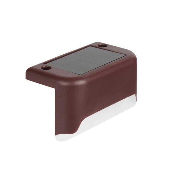 

Прочный ступенчатый светильник, простая установка, ABS IP55, водонепроницаемый светодиодный настенный светильник для забора на солнечной энергии для наружного применения коричневый