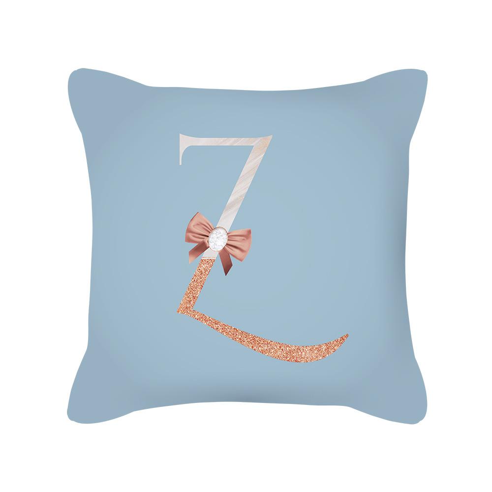 

New Ins Style Nordic Bow Marble Rose Gold Letter Sofa Peach Skin Super Soft Pillowcase 45 * 45cm