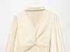 Women's European Style V-neck Halter Patchwork Long Sleeve Shirt, Autumn 2025