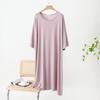 2025 Summer Women's Plus Size Cotton Thin Loose Round Neck Home Dress for Maternity