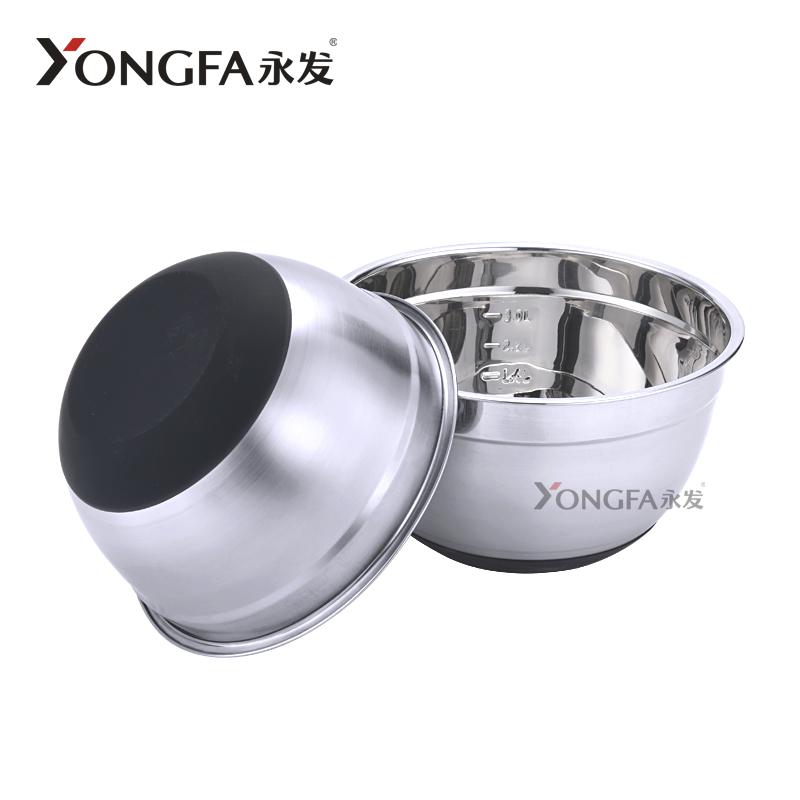 Mixing Bowl Set Stainless Steel Salad Bowls Set With Silicone Bottom 18*7.5*9.5cm