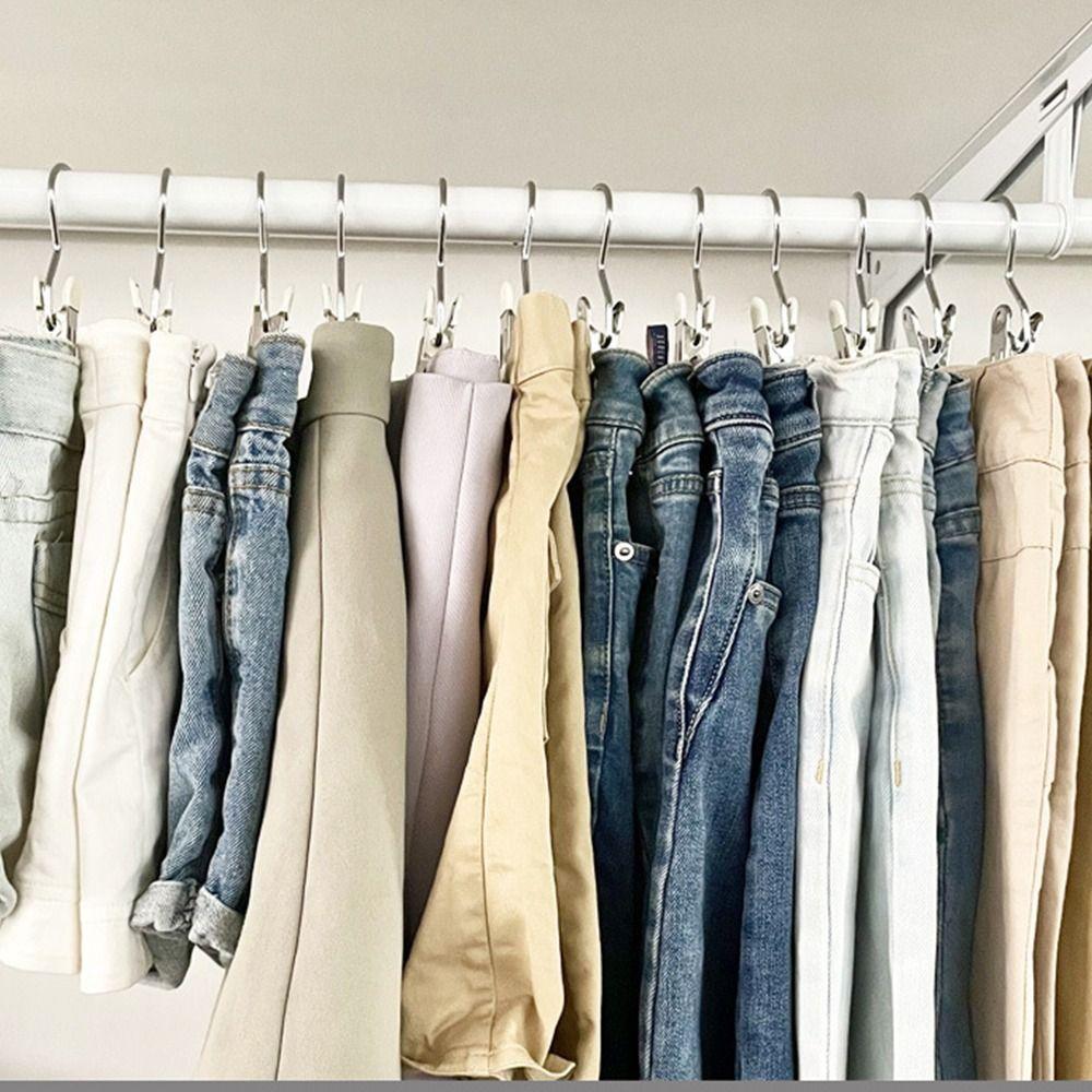 1/510 STÜCKE Winddicht Edelstahl Hosenklammer Rutschfeste Hutaufbewahrungsklammern für Haushalt