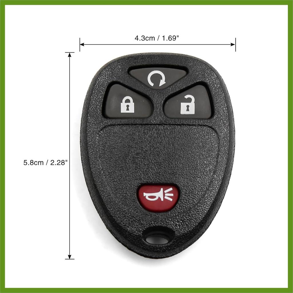 Car Replacement Key Fob Remote Control Shell Case KOBGT04A for Chevrolet HHR 2006-2011 4 Key Button Black Vehicle Components