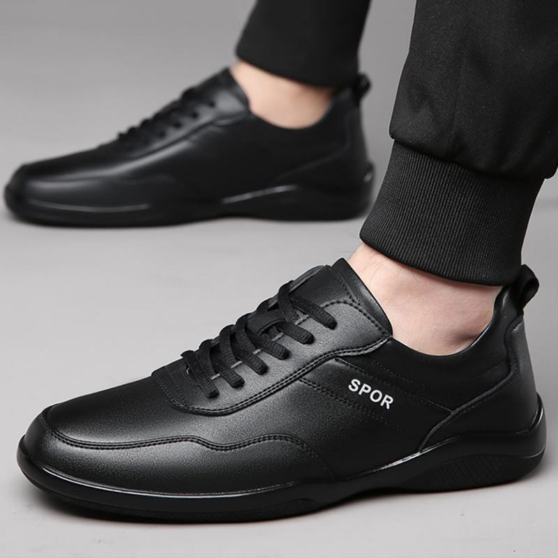 Fashion Men's Shoes Genuine Leather Breathable Spring Autumn Lace Up Comfortable Casual Outdoor Sneakers Shoes Fashion Non Slip Sneakers