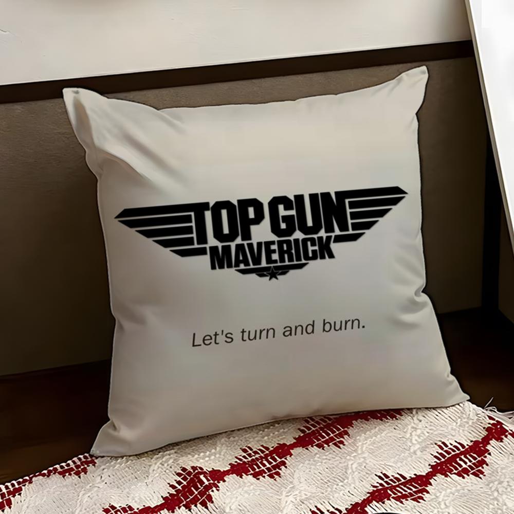 Classic Film TTop GunS Cushion Cover Reversible Soft Durable Pillow Cover Home Car MultiScene Use for Daily Comfort