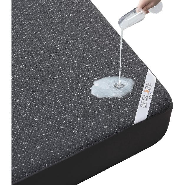 BEDLORE Queen Mattress Protector, Waterproof Noiseless Mattress Cover with Deep Pocket for 6-18 inches Mattress, Soft Breathable Mattress Pad Machine