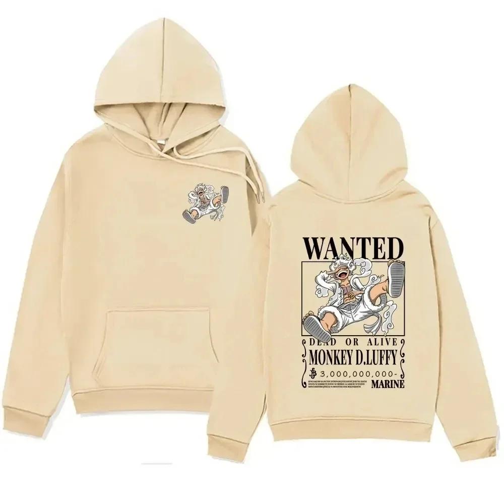 Anime Gear 5 Luffy Graphic Pullovers Men's Vintage Long Sleeve Sweatshirts Japan Manga Hoodie Unisex Fashion Trend Cool Hoodies