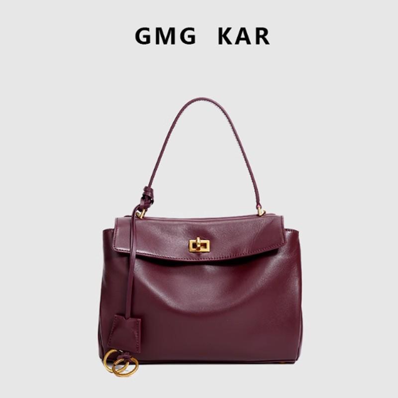 

Genuine Leather Neutral Lock-up One-shoulder Portable Tote Bag Large Capacity Commuting Women s Small 28x19x10