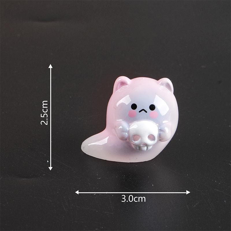 Cute Luminous Halloween Micro Landscape Resin Ghost Miniature Figurines Craft Ornaments Home Decoration Car Desktop Decor Gifts