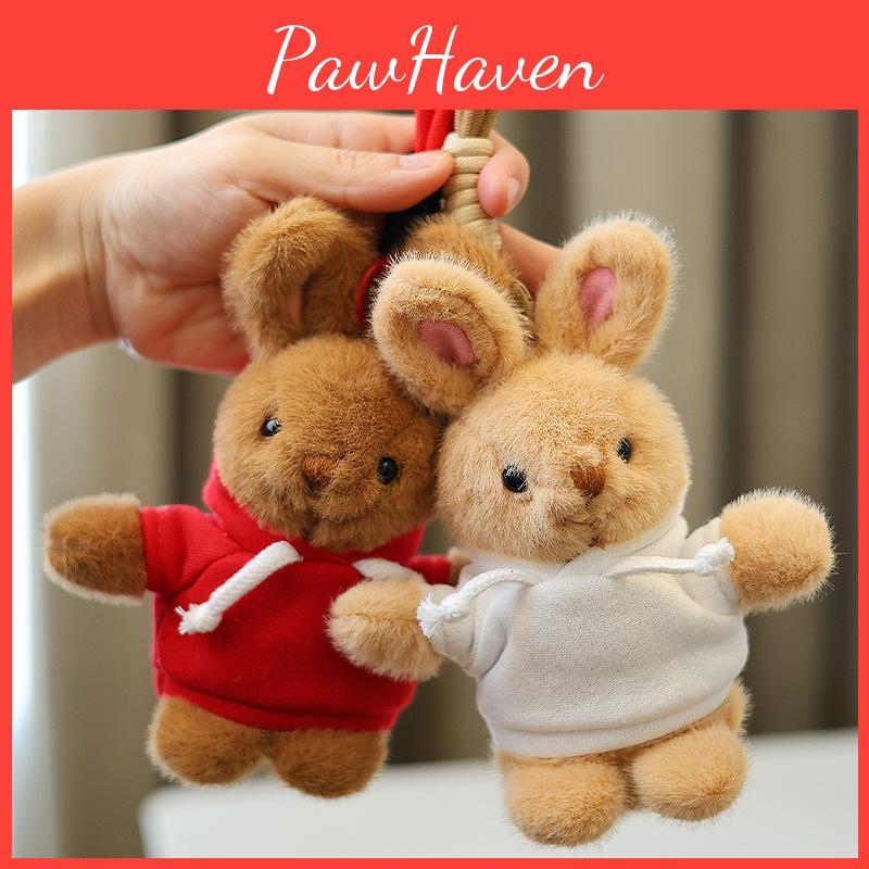 Rabbit Plush Keychain Toy Cute Stuffed Animal Doll Kids Birthday Keyring Gift