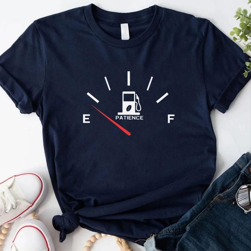 Unisex Heavy Cotton Tee Patience Cotton TShirt Ironic Running on Empty Gas Gauge Tee Funny Psychology Unisextal Health Gif