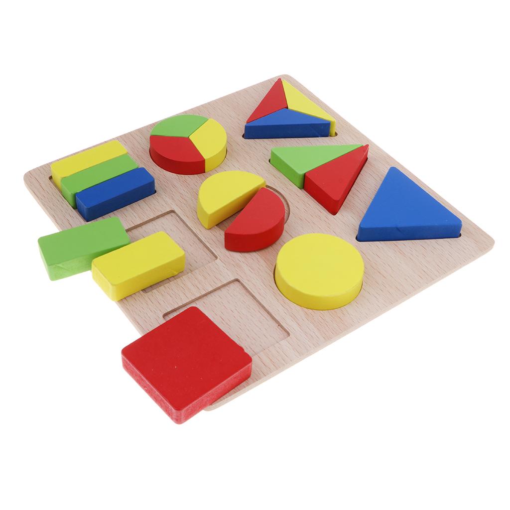 Wooden Geometry Puzzle Kids Early Educational Toy Set