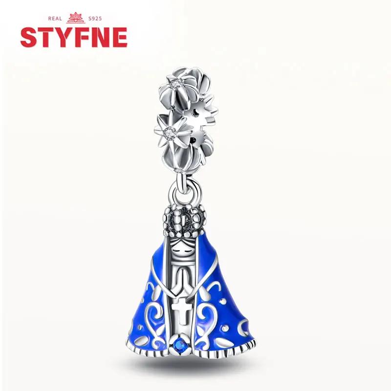 Brand New Copper Metal Authentic Original Our Lady The Virgin Charm Bead Component Bead Components Compatible With Bracelet High Quality Fine Jewelry