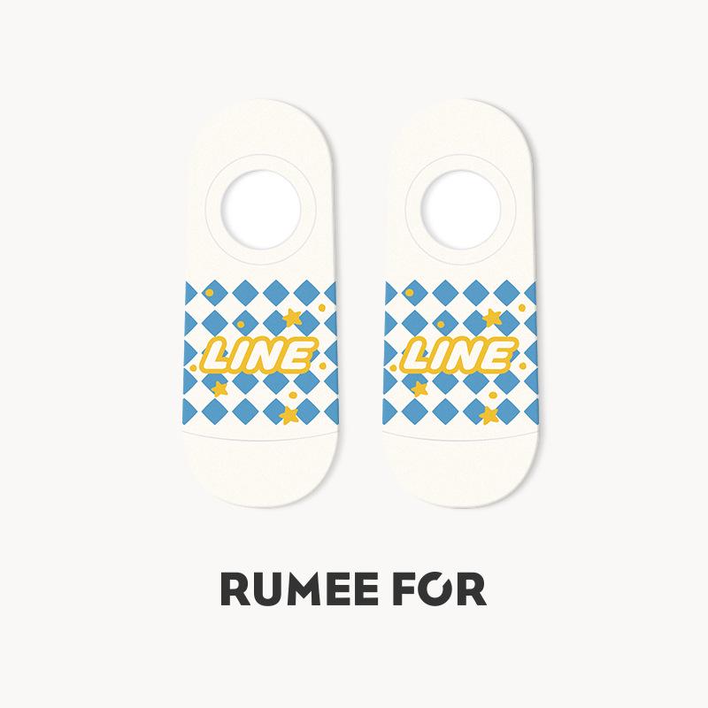 Lumi Cartoon Women's Thin Low-Cut Non-Slip Boat Socks - Cute and Semi-Invisible.