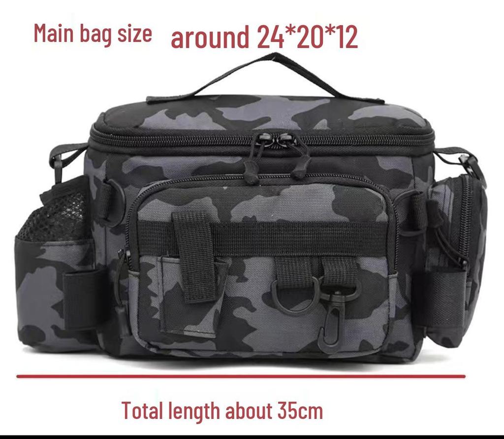 Multifunktionale Angeltasche mit großem Fassungsvermögen für Taille & Rute - Outdoor-Ausrüstungsaufbewahrung