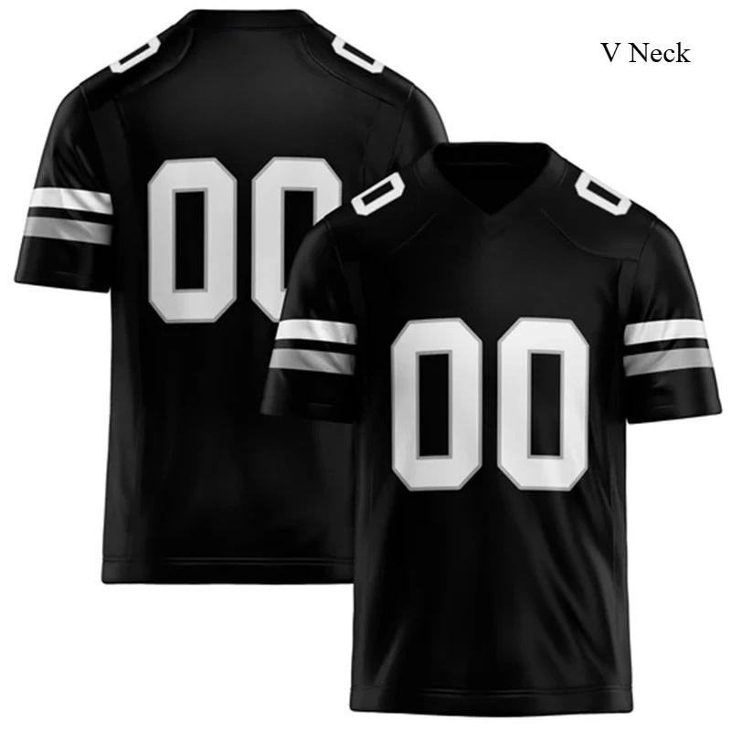Rugby T-shirt Personalized V Neck Black Mens Sports T Shirt Loose Quick Dry Team Uniforms