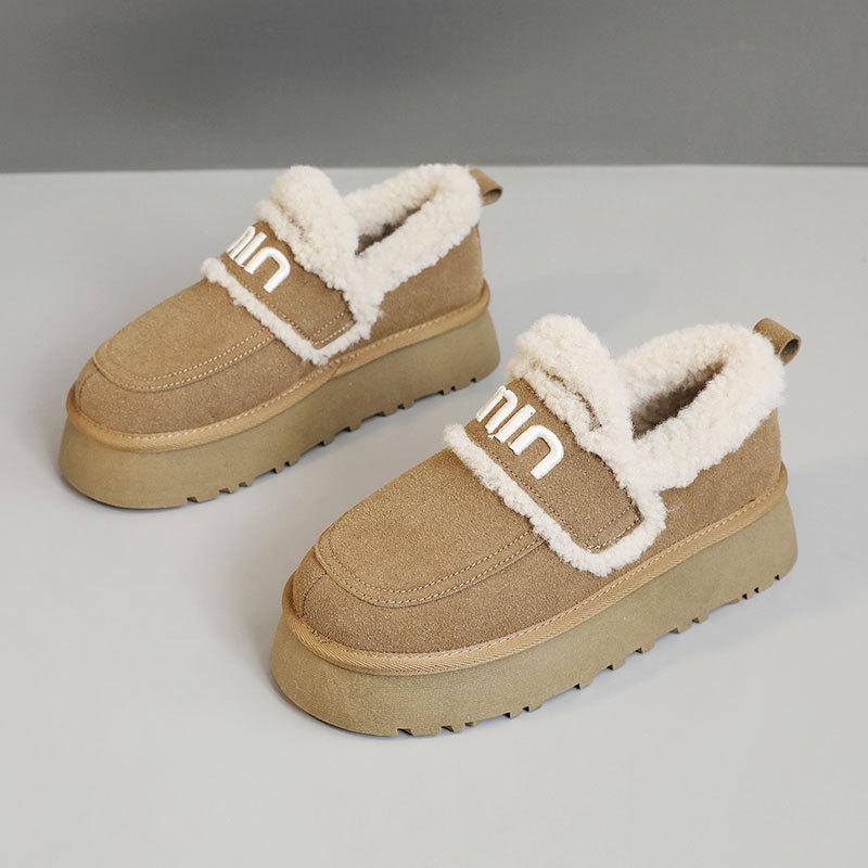 

[Customized] U9983 new 2025 autumn and winter cotton shoes women s shoes warm thick-soled wear-resistant board shoes velvet college 40
