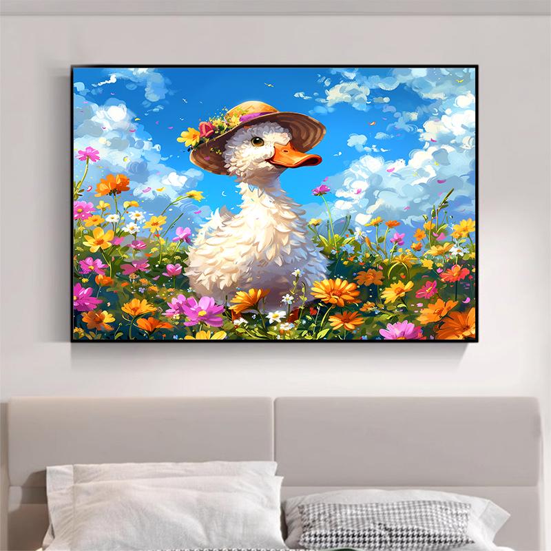 5d DIY Diamond Painting Cross Stitch Painted Animal Little Duck Diamond Embroidery Mosaic Full Round Drill Home Decor