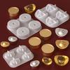 Conjunto de Moldes de Silicone para Artesanato de Moedas e Lingotes Estilo Chinês Desmoldagem Suave e Design de 4 Cavidades