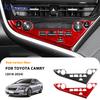 Real Soft Carbon Fiber For Toyota Camry 2018 2019 2020 2025 2025 LHD Car Central Control Button Frame Interior Trim Accessories