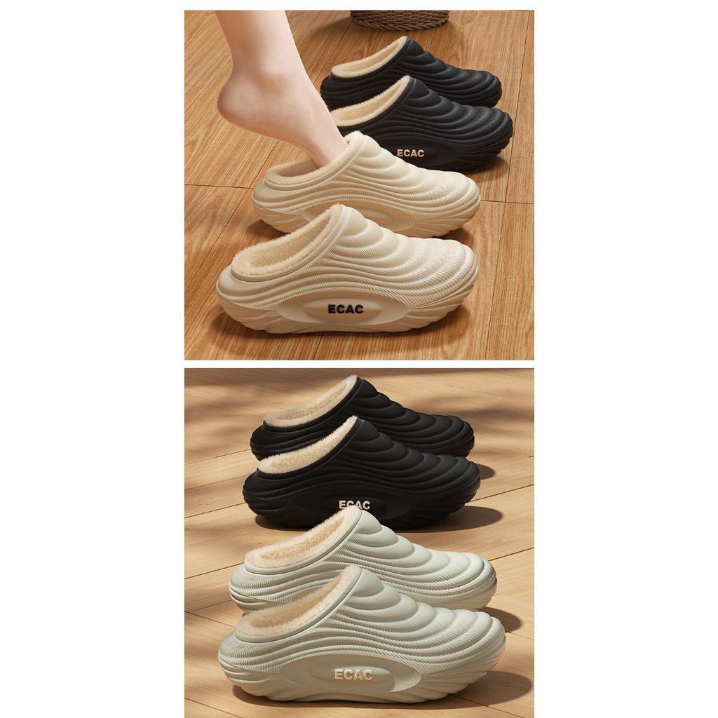 Winter Baumwollpantoffeln für Damen, Indoor Zuhause für Paare, Fleece für Wärme, Wasserdichtigkeit, Outdoor-Tragen, Rutschfeste Baumwollpantoffeln für Herren