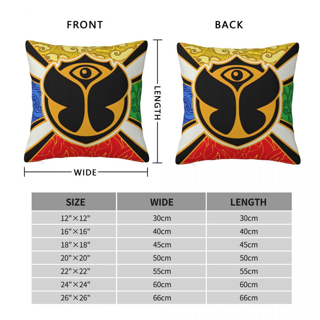 Tomorrowlandd Flag Pillowcase Polyester Cushion Cover Decorative Music Festival Throw Pillow Case Cover Home Square 18'