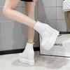 Moda 2024 Nuevas Botas de Tobillo de Invierno para Mujer Botas de Plataforma de Calidad Moda Femenina Bota Corta Tacón Alto Negro 13.5cm Cremallera Zapatos de Calceta para Mujer