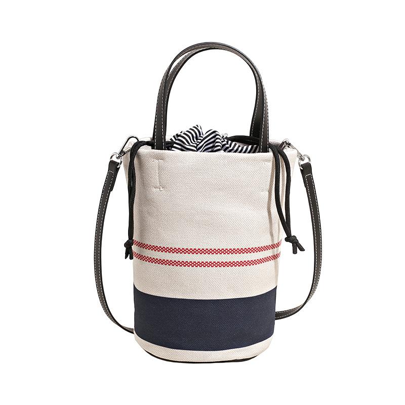 Hand carry simple casual bucket bag women  new fashion shoulder bag niche canvas messenger bag