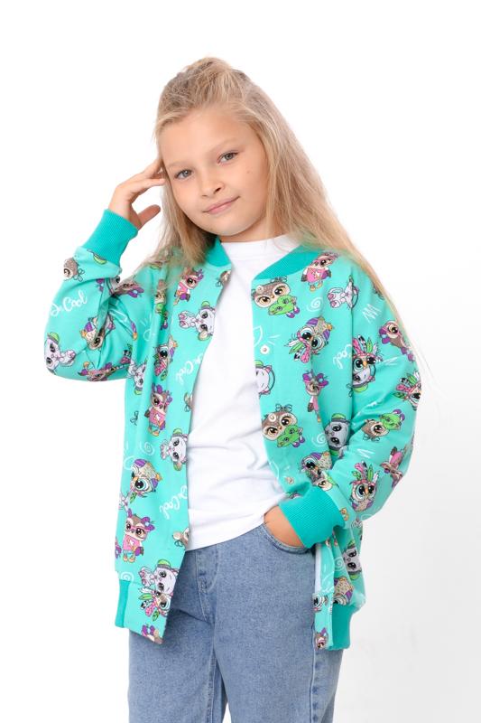 Bomber Jacket (girls) – Stylish Print, Soft Double-Knit Fabric, Casual Wear, Any Season, 6404-055-5 HC