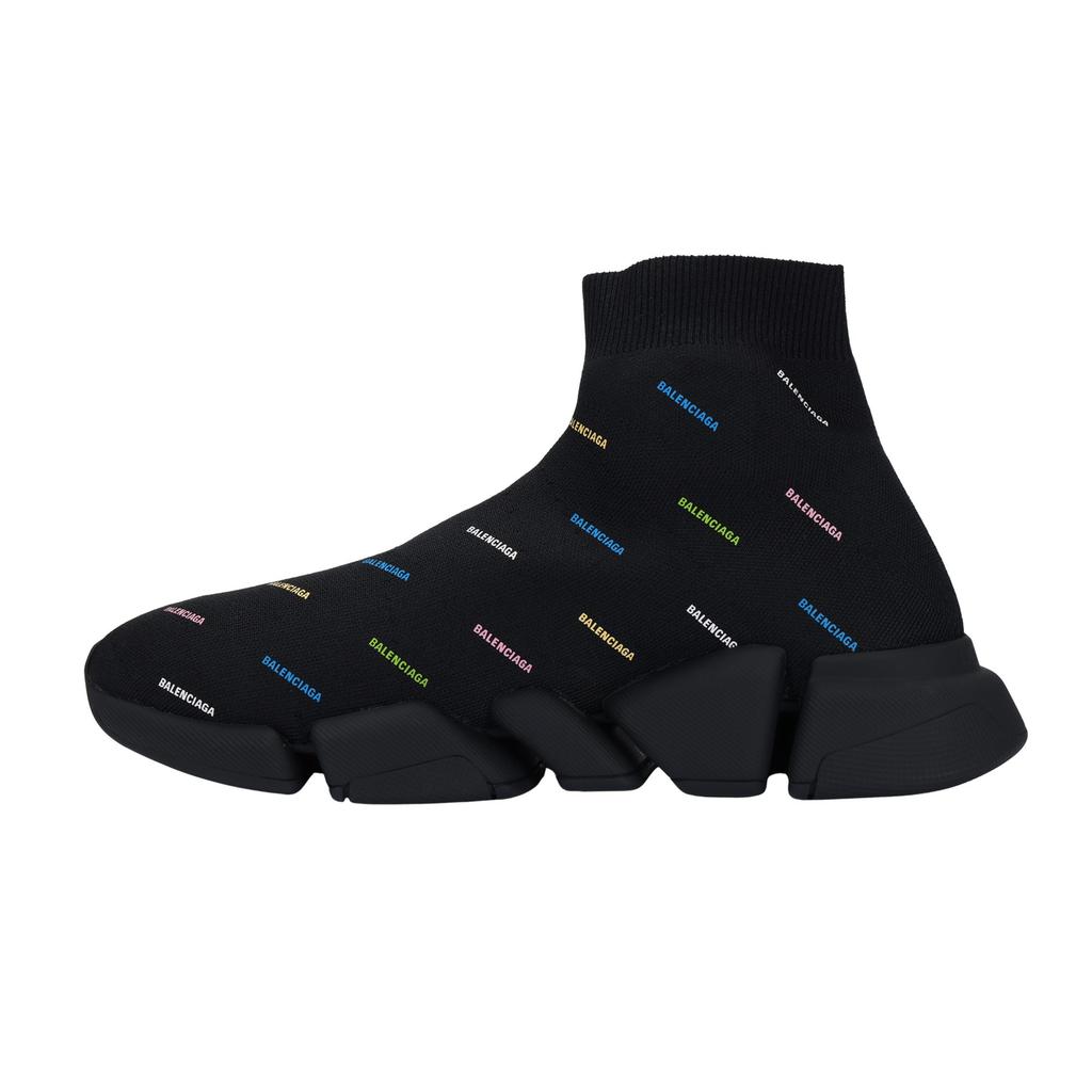 Balenciaga Speed 2.0 Logo AllOver Maglia Riciclata Nero Multicolore 617239W2DF01088