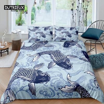 Home Living Luxury 3D Carp Bedding Set Comfortable Duvet Cover Set Kids Bedding Set Queen and King EU/US/AU/UK Size