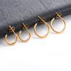 15/20mm Minimalist Stainless Steel Round Circle Loop Earrings for Women Smooth C Shape Hoop Huggie Ear Jewelry Accessories