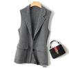 2023 Women's Double-Sided Cashmere Wool Vest: Sleeveless, Short Black Suit Coat