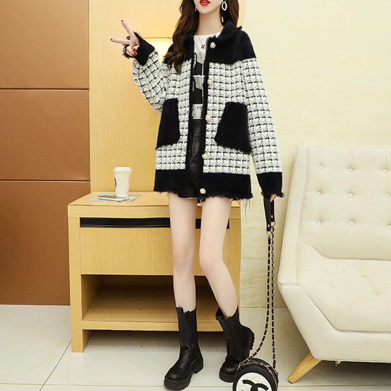 Cardigan Coat Autumn and Winter 2022 Korean Loose and Thickened Imitation Mink Velvet Sweater Female