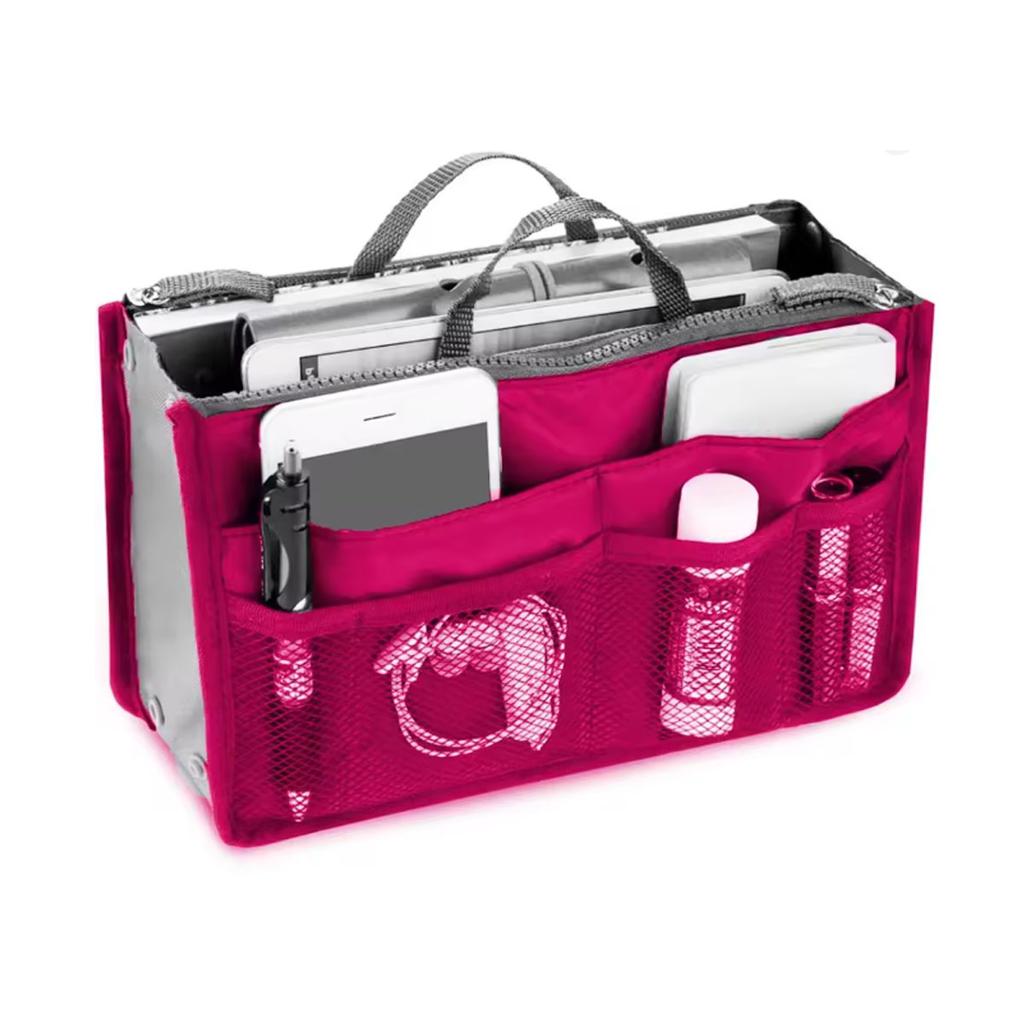 Multifunktionale, zweifach gefaltete Aufbewahrungstasche, Doppelreißverschluss, große Kapazität, Aufbewahrungsanordnung für Make-up-Toilettenartikel, große Klassifizierungstasche