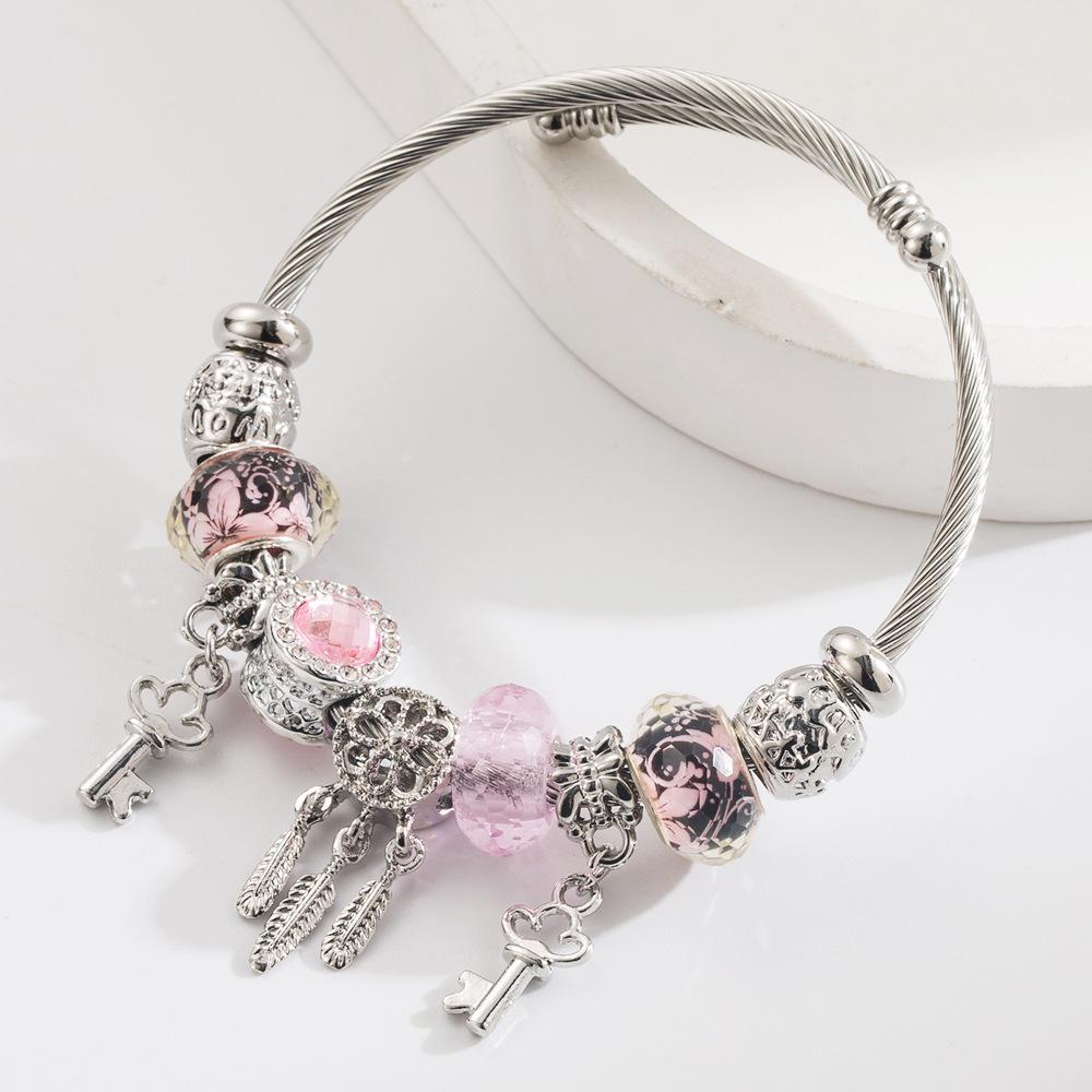 Dream Shop Key Pendant Bracelet for Women Trendy Fashion Versatile Adjustable Bangle